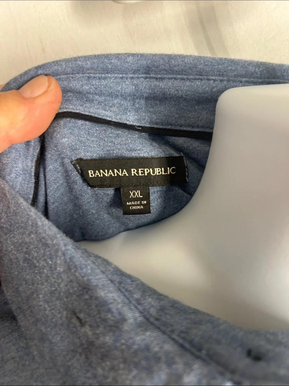 Banana Republic Men's Heather Blue Polo
